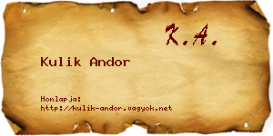 Kulik Andor névjegykártya