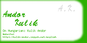 andor kulik business card